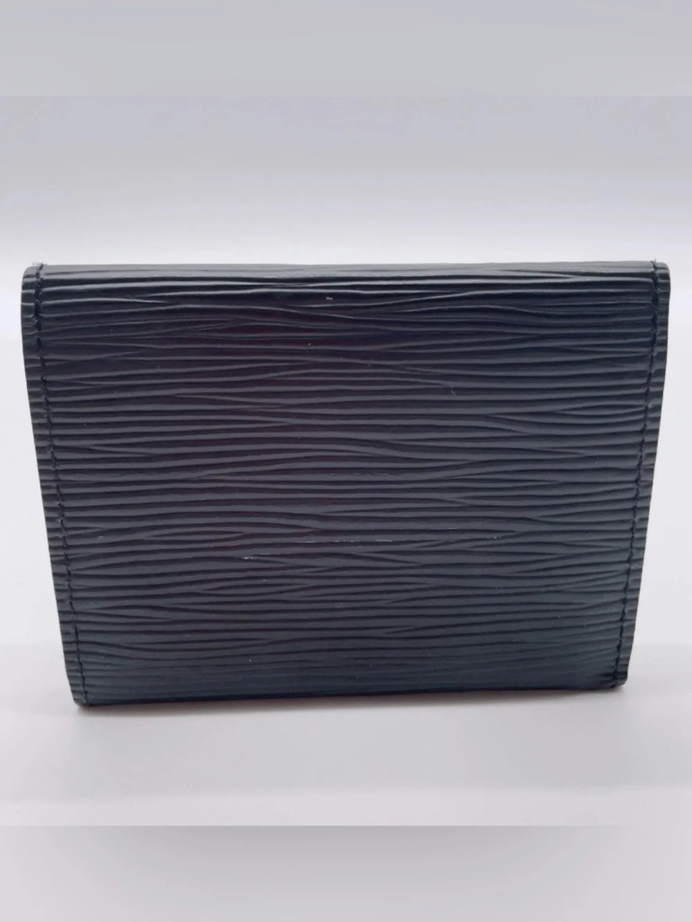 Auth Louis Vuitton Black Epi Noir Envelope Carte de Visite